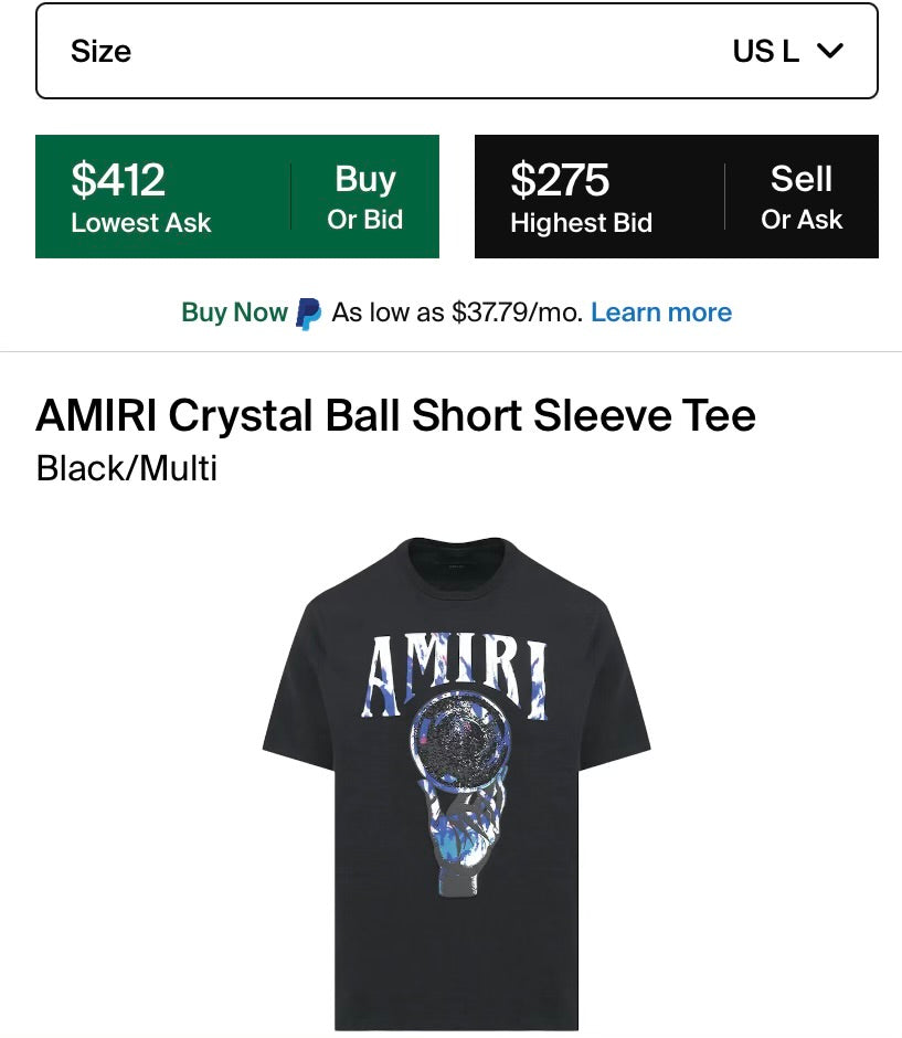 AMIRI Crystal Ball Short Sleeve Tee 🔮(BLACK)